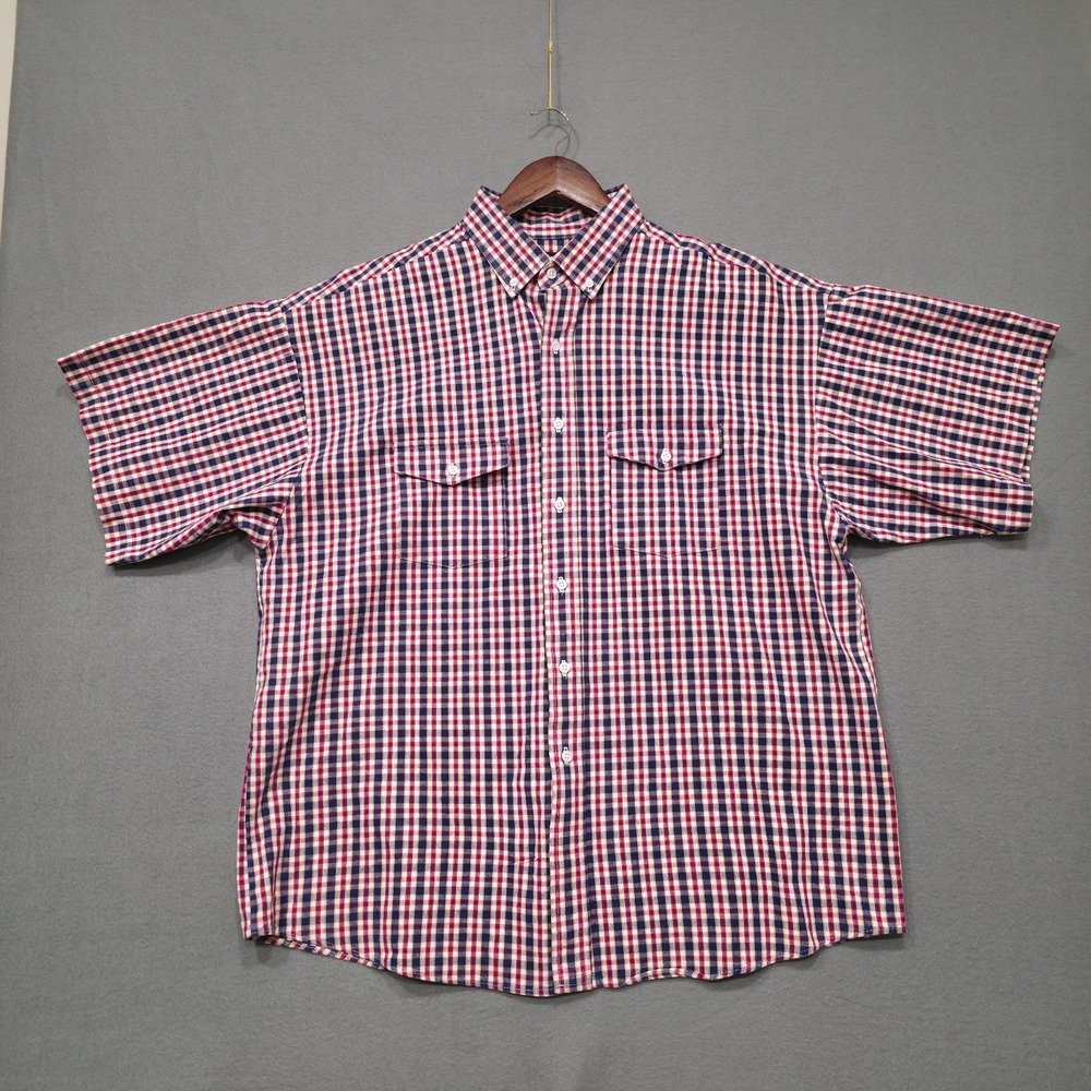 Panhandle Slim‎ Men's Multicolor Check Short Sleeve Button Up Shirt Size XL